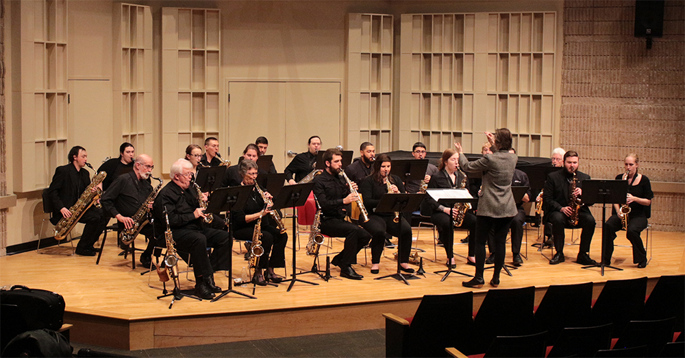 UToledo Saxophone Choir performing in concert