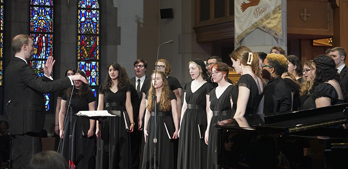 UToledo Chamber Singers performing under direction of Micah Bland
