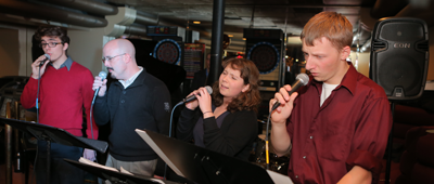 UT Vocalstra Ensemble performing in Crystals Lounge