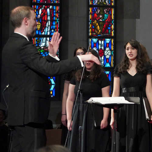 UToledo choral students performing Micah Bland conducting