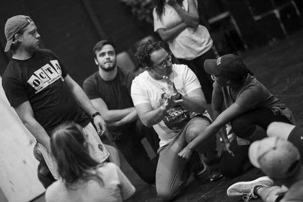 UToledo assistant professor of theatre Matt Foss directing a rehearsal of the University's production of All Quiet on the Western Front