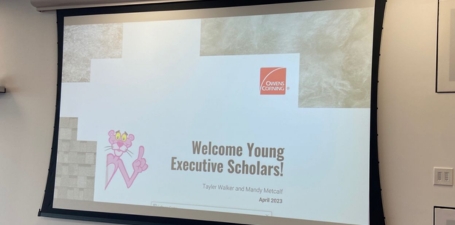 The Young Executive Scholars visit the Owens Corning World Headquarters on April 26, 2023.