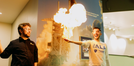 The event capped off with students lighting methane gas on fire from their palms.