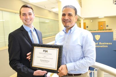 FSA Award winner Nick Jackson with Dr. HassabElnaby