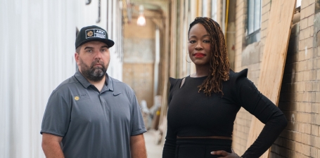 Kevin and Ambrea Mikolajczyk, co-owners of ARK Restoration and Construction, received the 2023 Business Pacemaker Award.