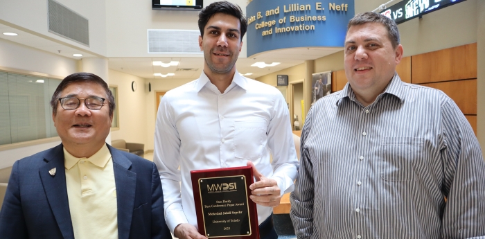 A research team from the John B. and Lillian E. Neff College of Business and Innovation has been honored with the Stan Hardy Best Conference Paper Award at the 2023 Midwest Decision Science Institute Conference. 