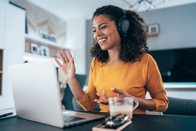 women on video conference call 