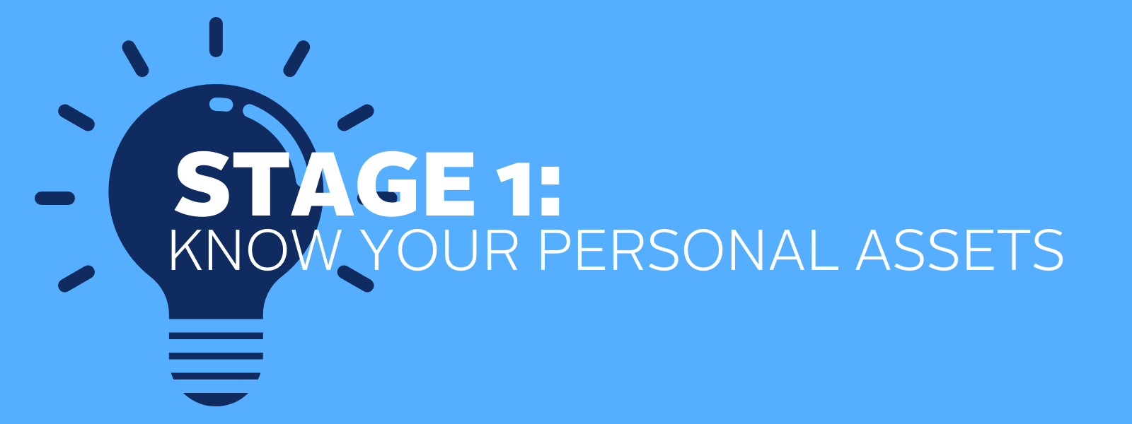 digital heading text reads Stage 1: Know your Personal Assets