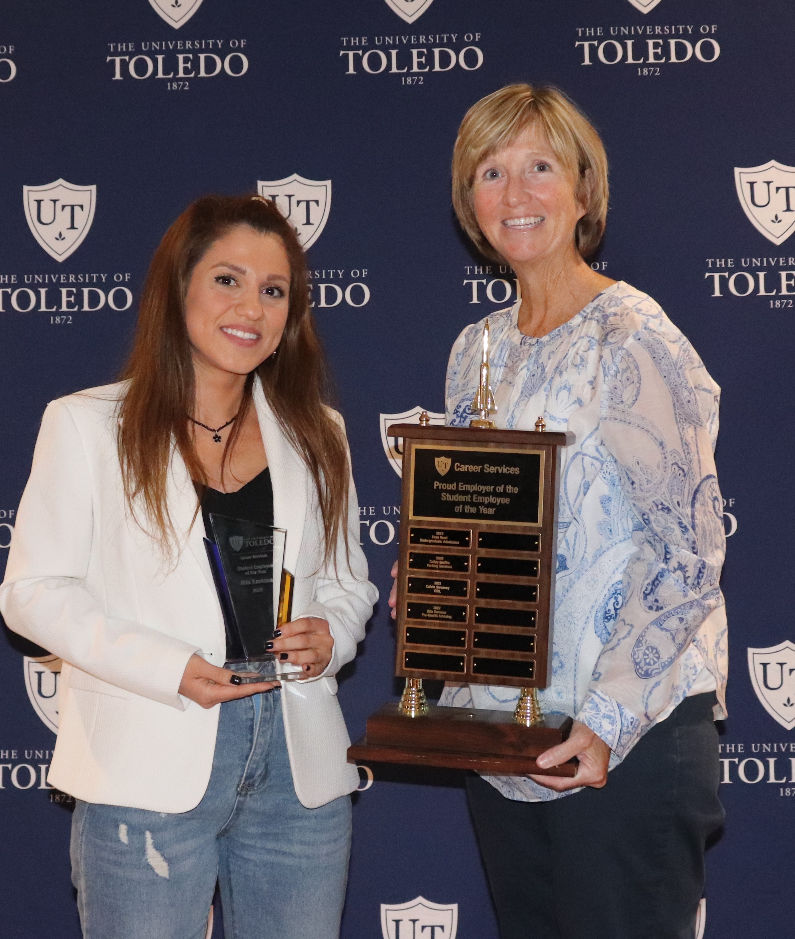 Student employee of the year - Rita Kamoua and her supervisor