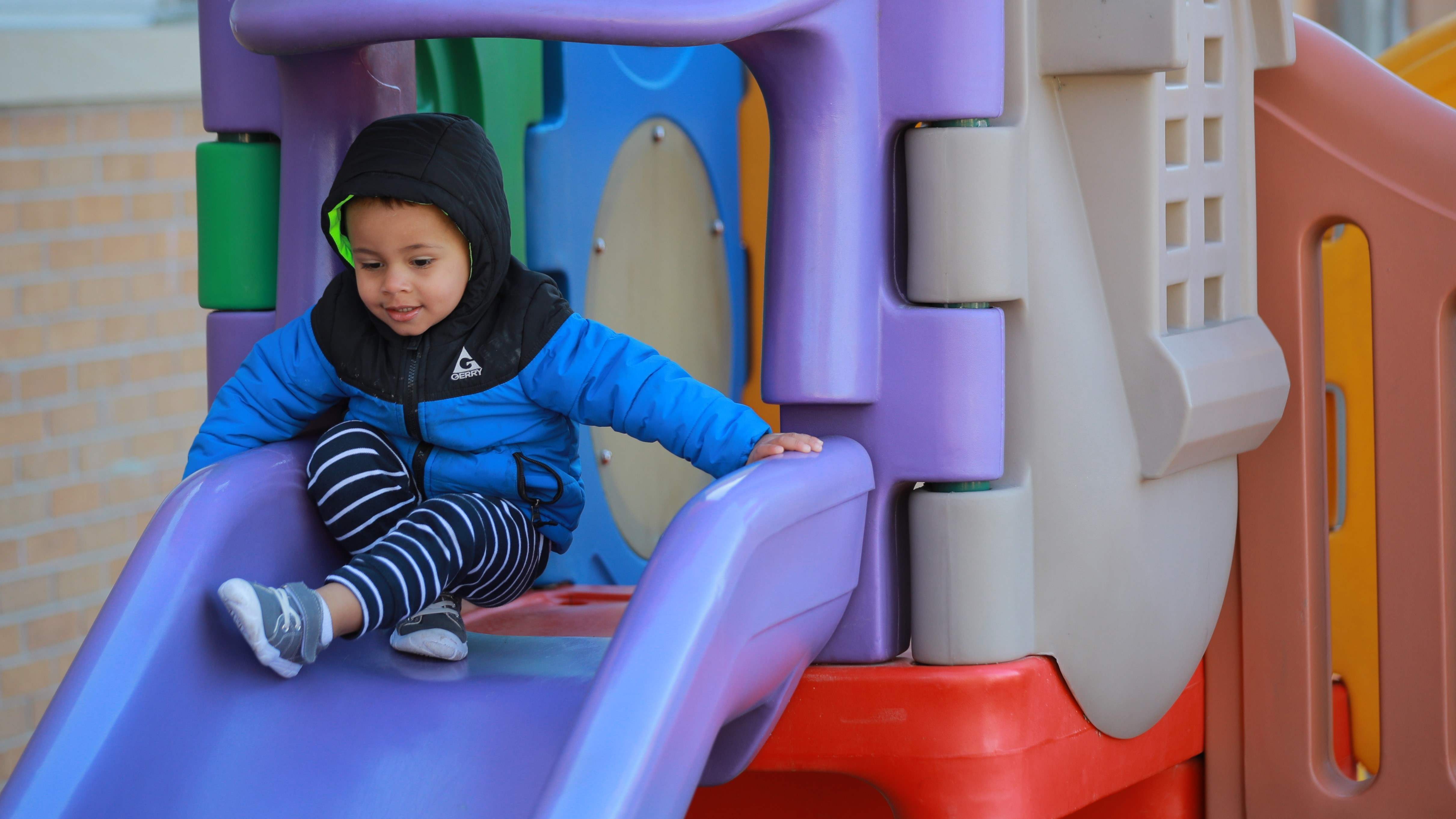 boy on slide