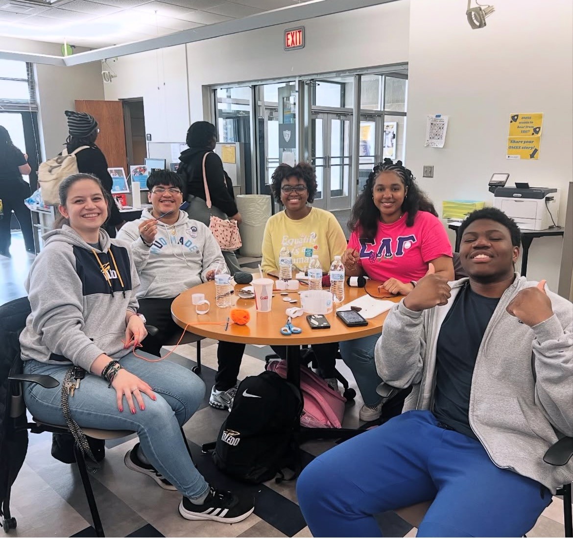students sitting at table