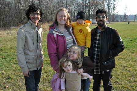 Students with host family