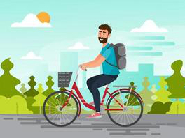 Commuter Services person on bicycle