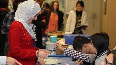 student at cultural event