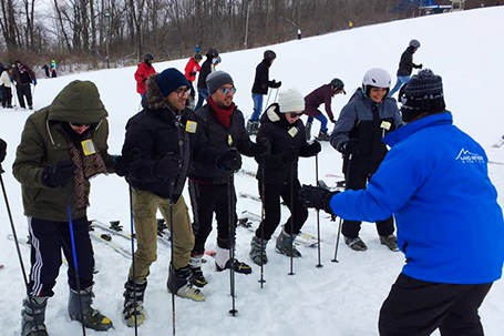 students on a ski trip