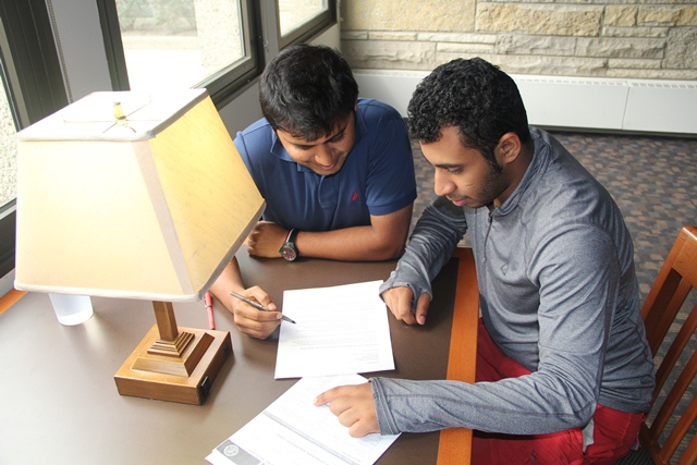 students at desk