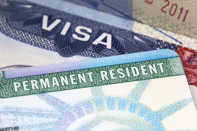 A visa and green card