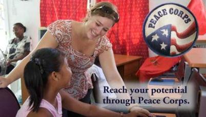Student working as Peace Corps volunteer