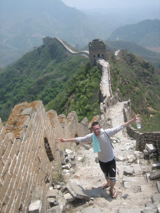 Sean on teh Great Wall of China