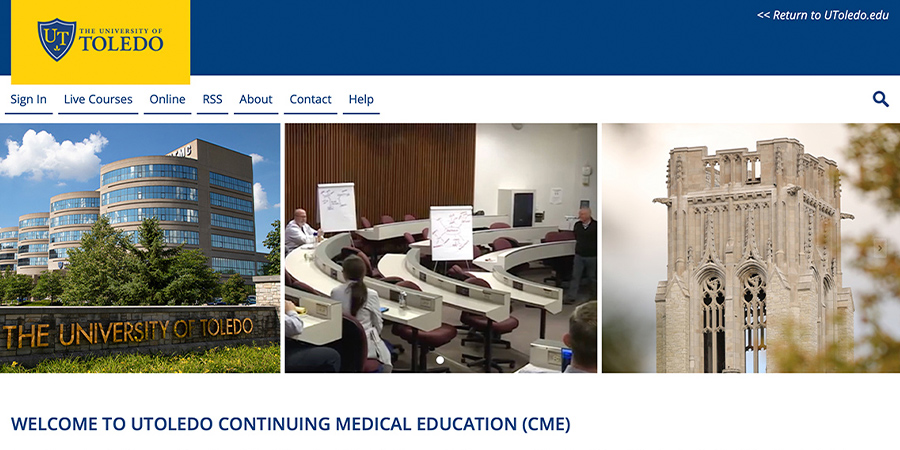 Screenshot of CME website