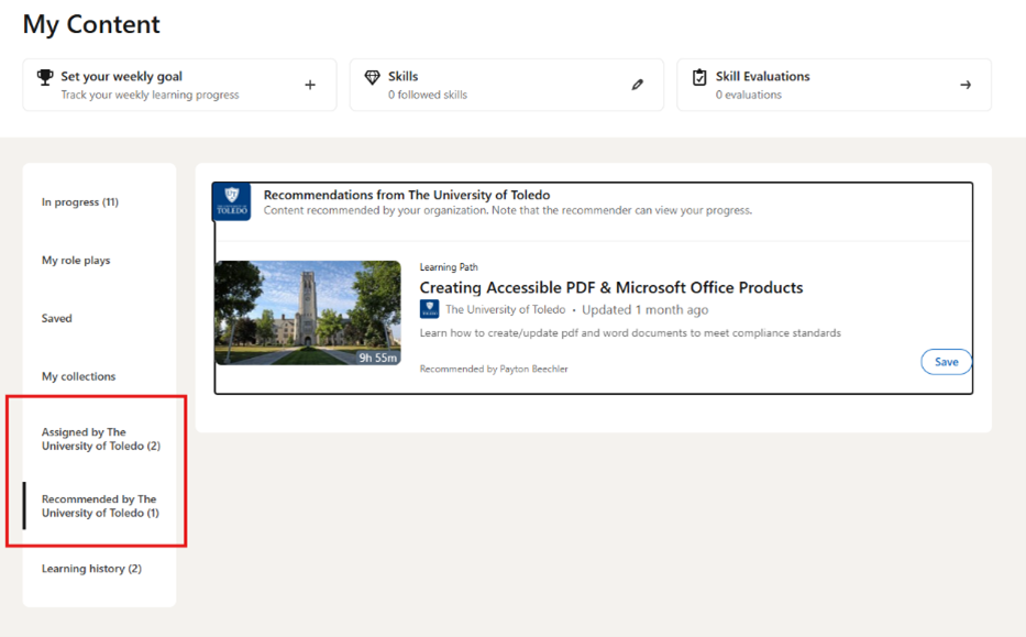 LinkedIn Learning My Content