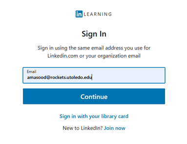 LinkeInd Learning Sign In LinkedIn Learning Sign In screenshot