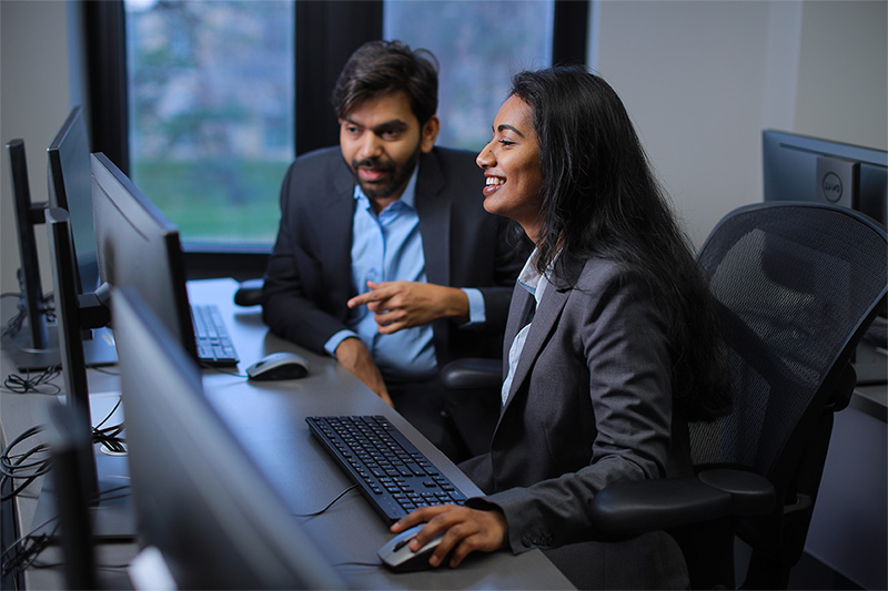 people on a computer in a lab
