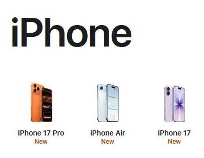 iPhone 17 models and iPhone Air