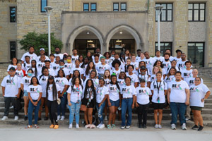 Group shot of Black and Latinx Excellence Living Learning Community