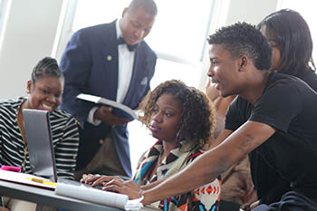 African American students studying