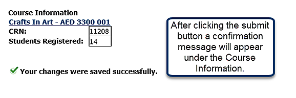 Confirmation message Confirmation message