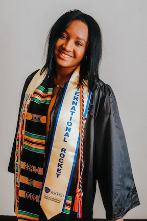 Eleanor Ajoku in her graduation robe