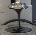 Alaska heavy oil between plates on a rheometer