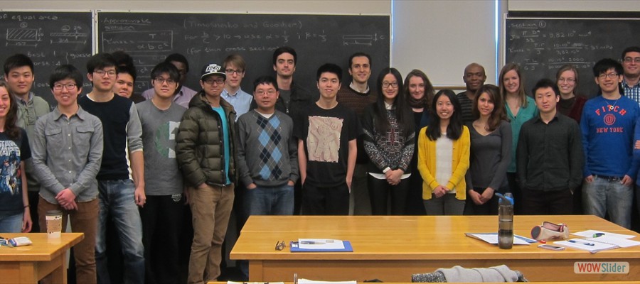Solid Mechanics II Class (Fourth Year & Graduate, April 2014)