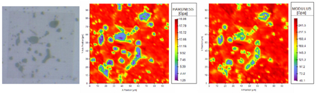 depiction of hardness and modulus mapping