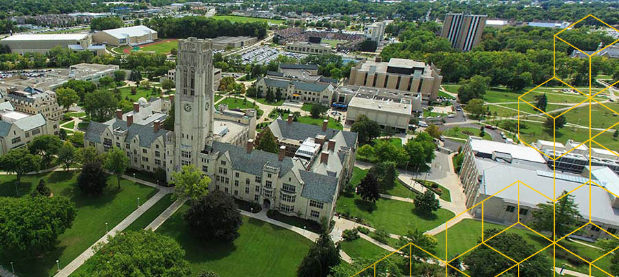 Aerial view of The University of Toledo main campus