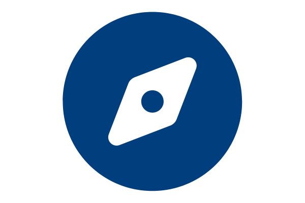 Dark blue compass flat icon