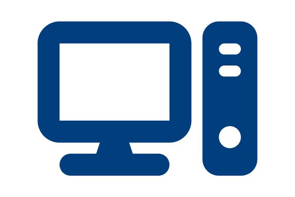 Dark blue computer flat icon
