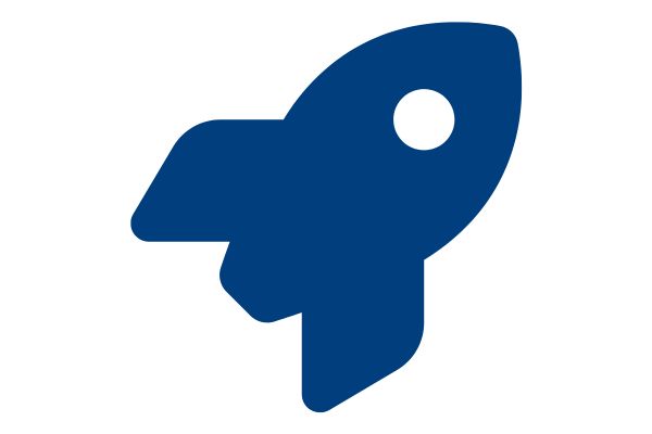 Dark blue rocket flat icon