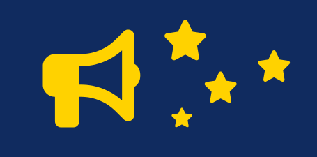 Megaphone and stars flat icons