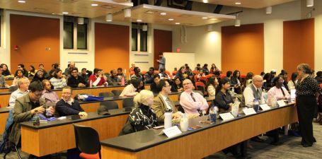 Audience seated in a lecture hall