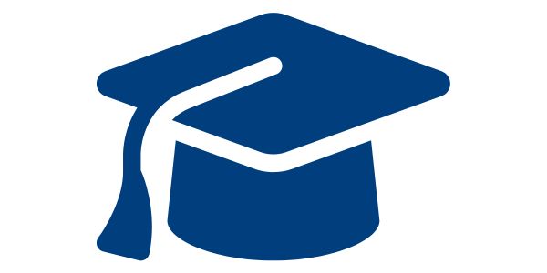 Dark blue graduation cap icon