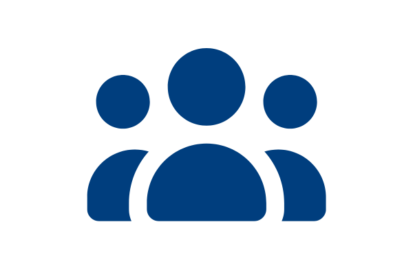 Midnight blue flat icon of group of users