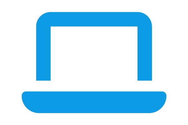 Light blue laptop flat icon