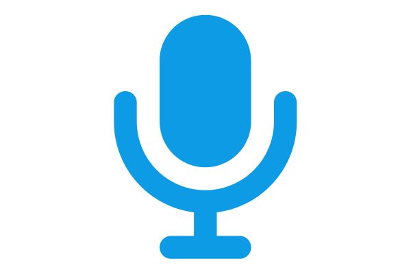 Light blue microphone flat icon