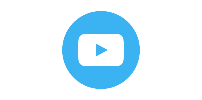 Light blue YouTube flat icon