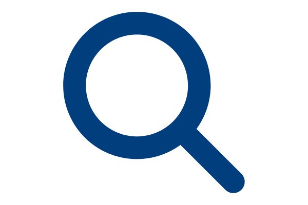 Midnight blue magnifying glass icon