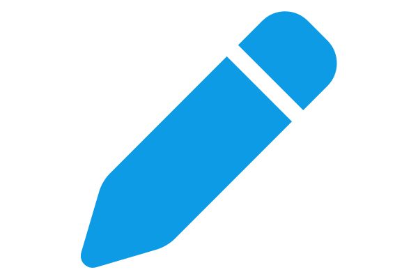 Light blue pencil flat icon