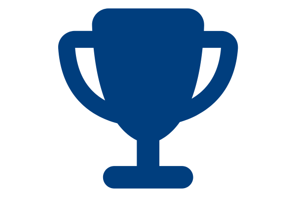Midnight blue trophy flat icon