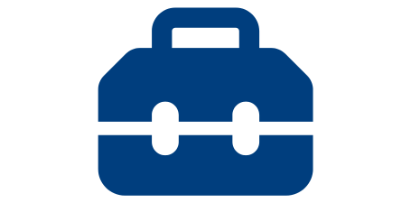 Dark blue toolbox flat icon